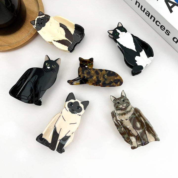 Sitting Cat Hair Claw Clip Collection, Animal Hair Clip: Ocelot
