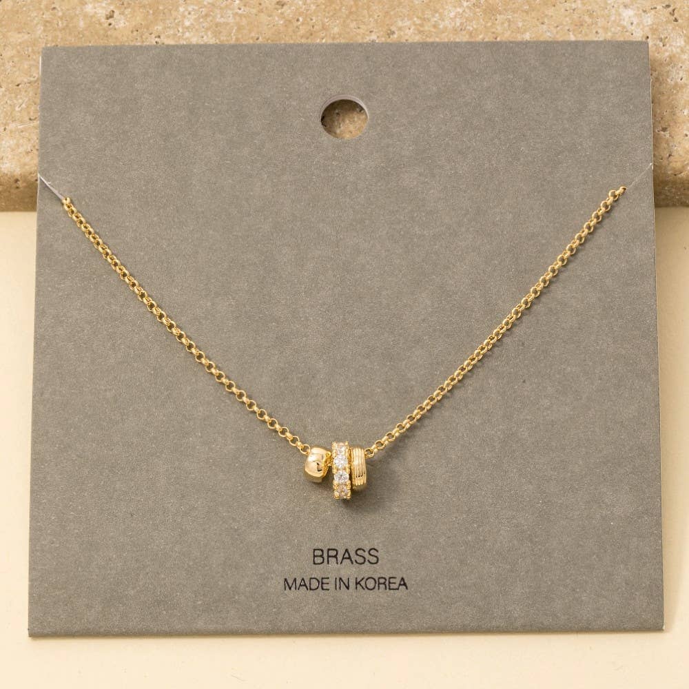 Mixed Ring Charms Dainty Chain Necklace