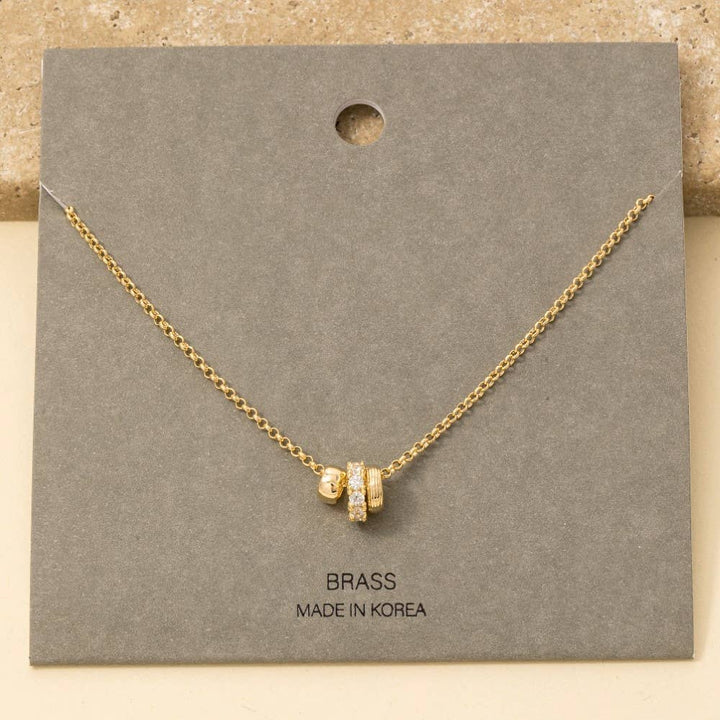 Mixed Ring Charms Dainty Chain Necklace