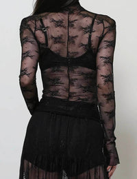 Lux Layering Floral Lace Mesh Top