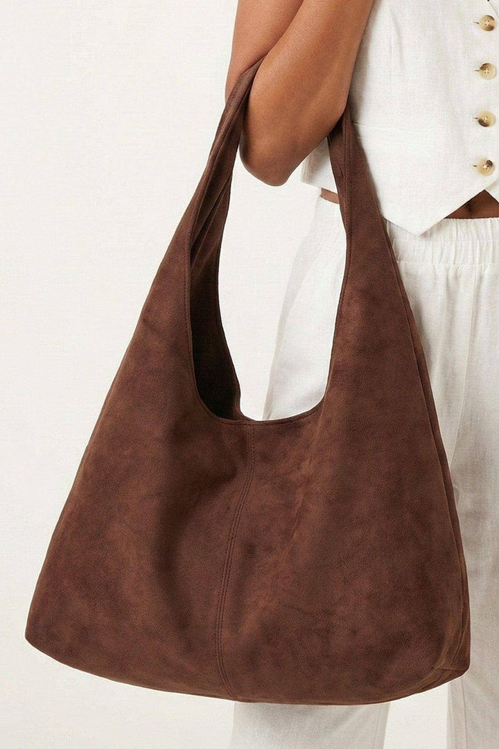 EWB172 Jaz Faux Suede Hobo Tote Bag: Black
