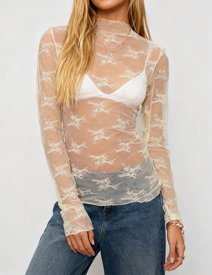 Lux Layering Lace Mesh Top