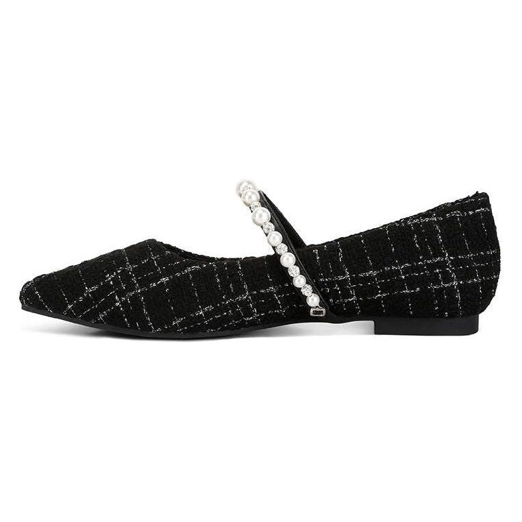 Tweed Mary Jane Ballet Flats