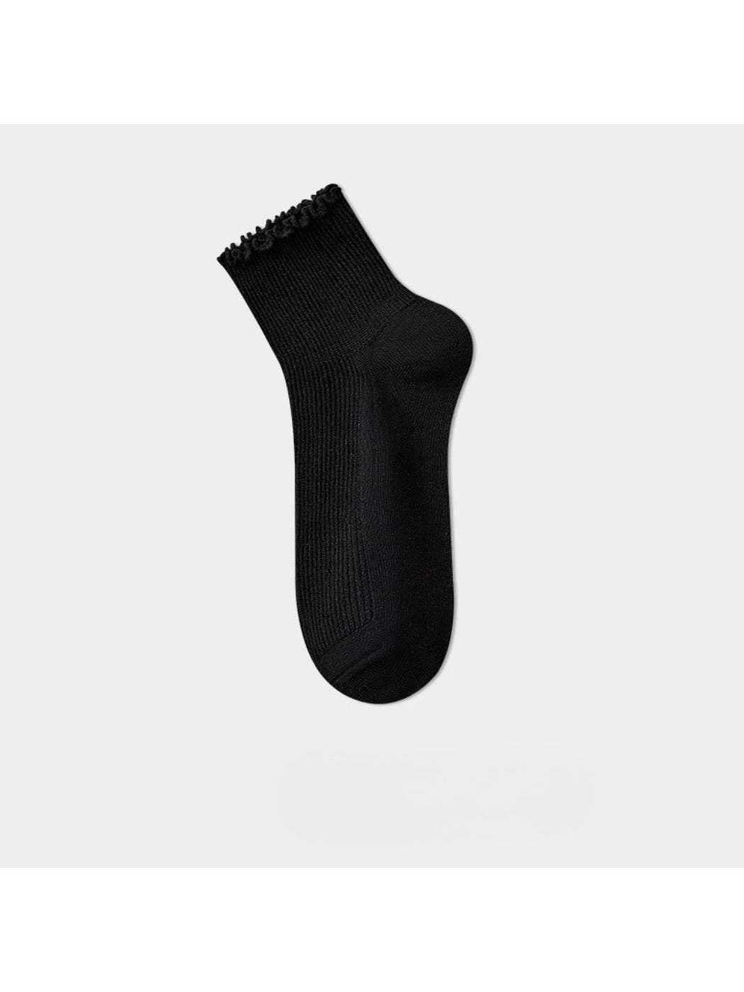 Ribbed Neutral Crew Socks