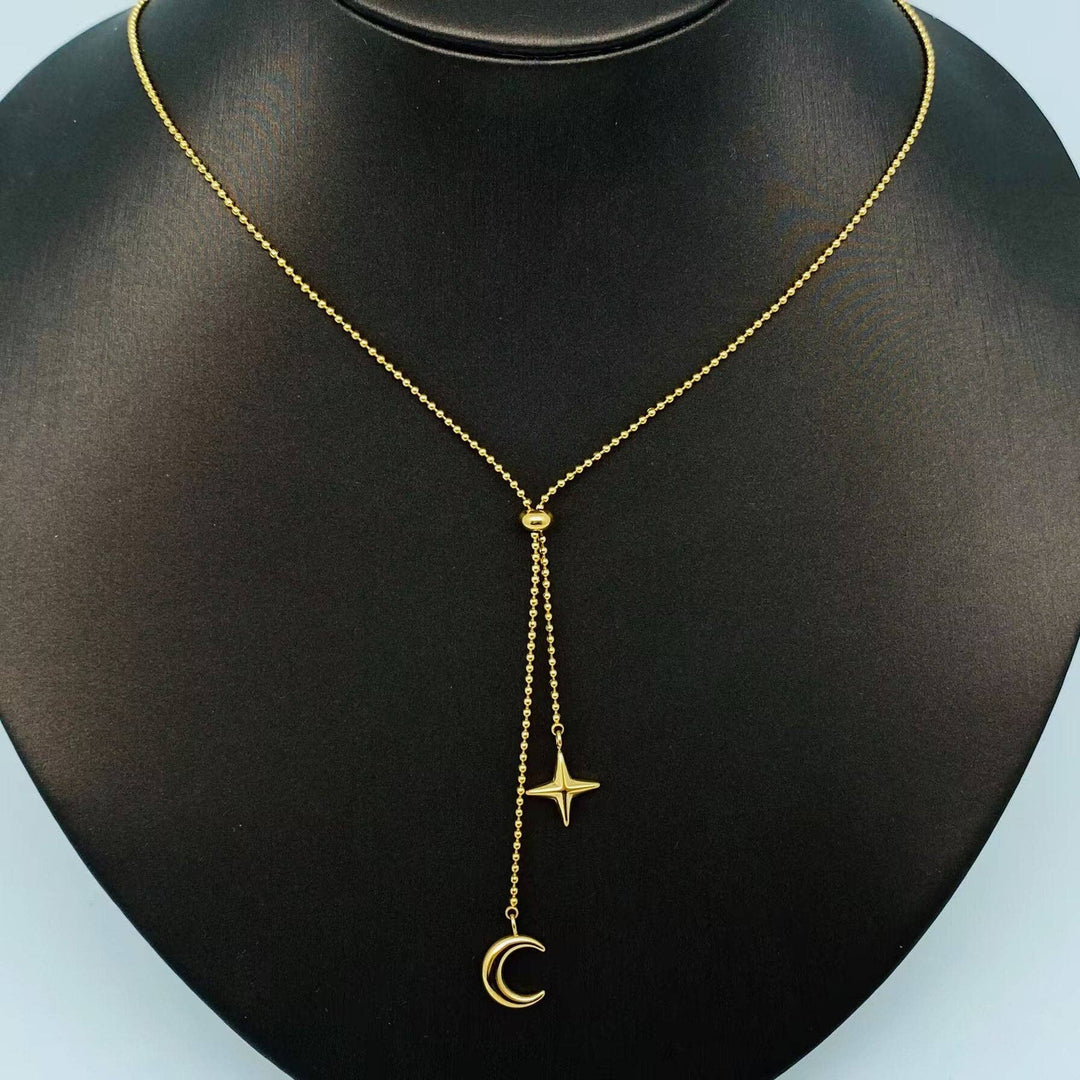 Star Moon Charm Necklace