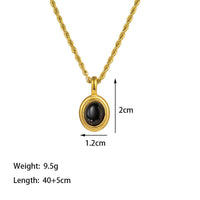 Gemstone Vintage Twist Chain Necklace DPJN0918: Black