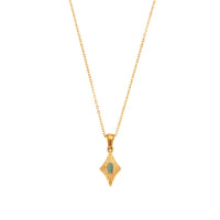 Simple Rhombus Cat's Eye Stone Pendant Neckalces DPJN2904: Black