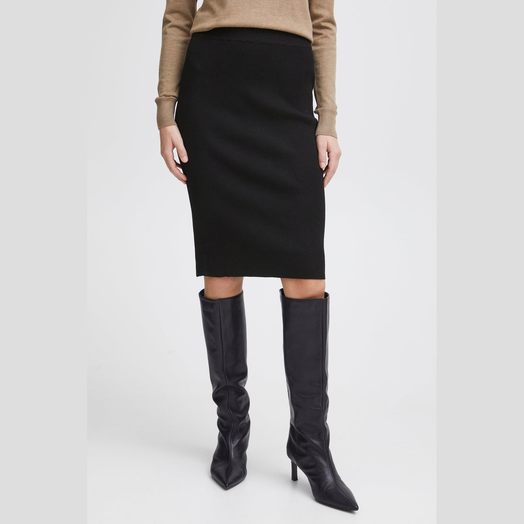b.young Morla Ribbed Pencil Skirt