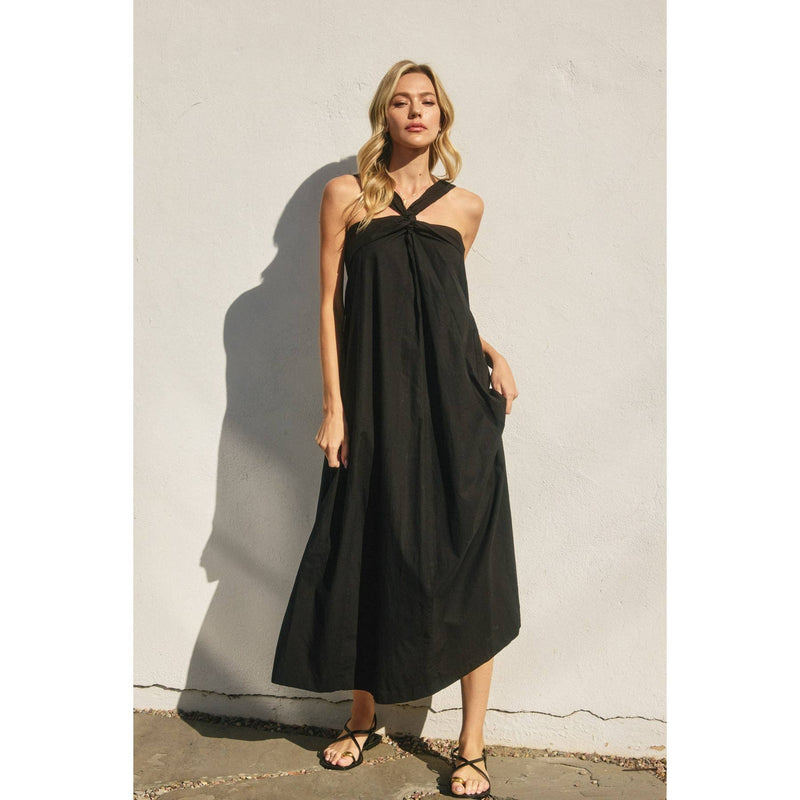 Cotton Halter Neck Maxi Dress