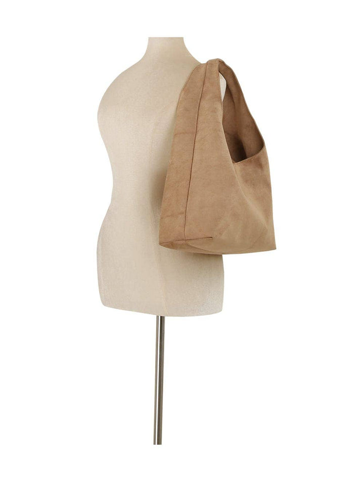 EWB172 Jaz Faux Suede Hobo Tote Bag: Black