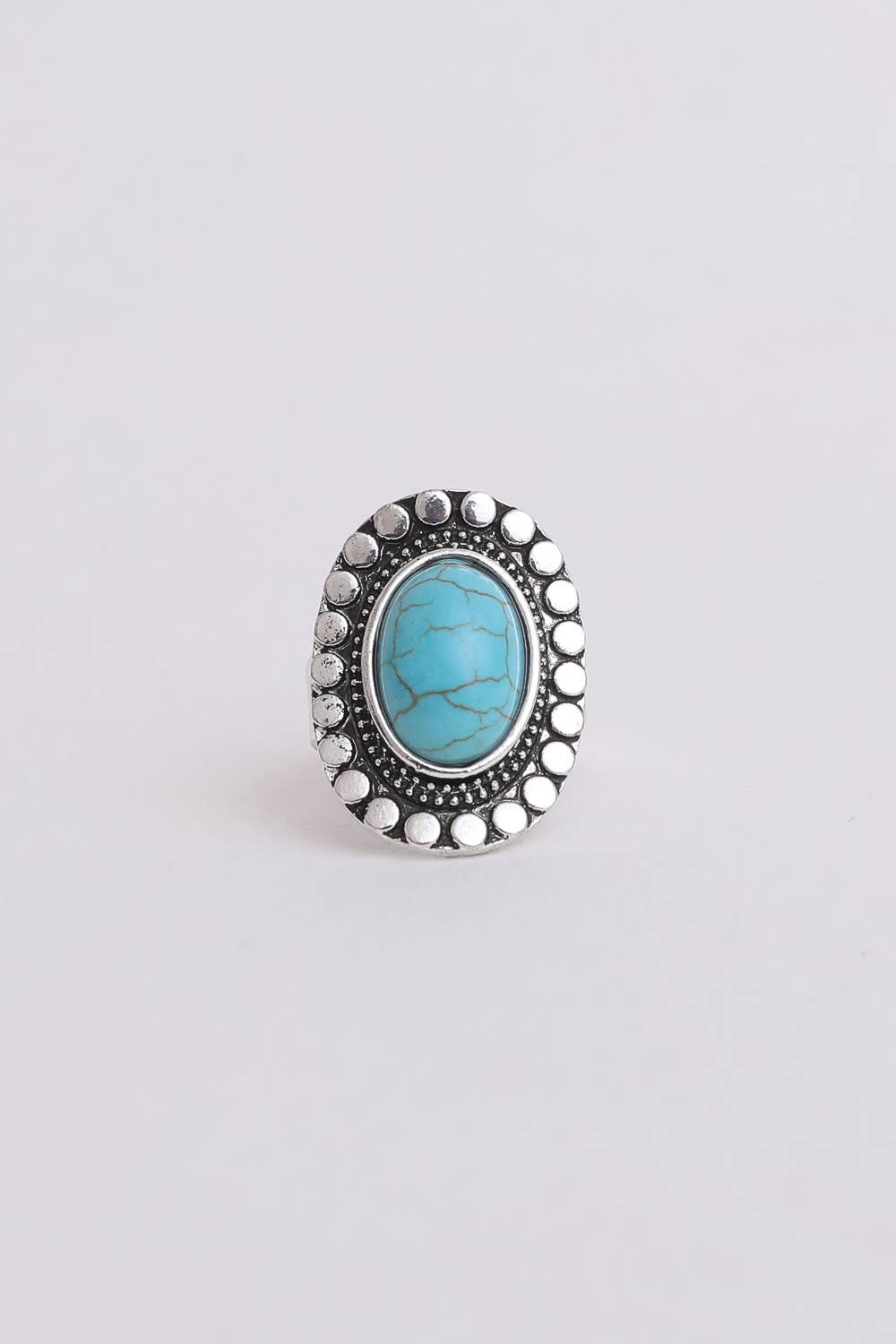 Oval Adjustable Turquoise Ring