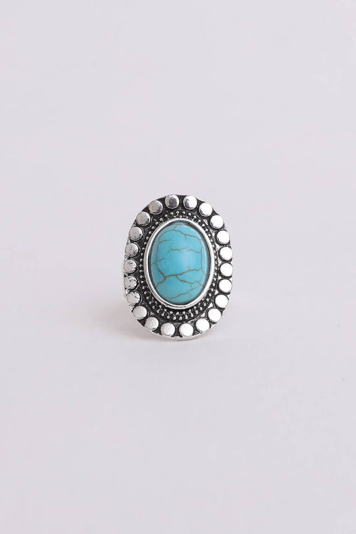 Oval Adjustable Turquoise Ring
