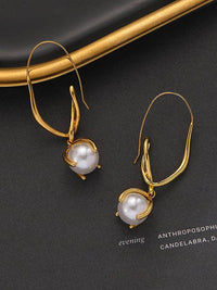 Geometric Drop Earrings: GOLD / One_size