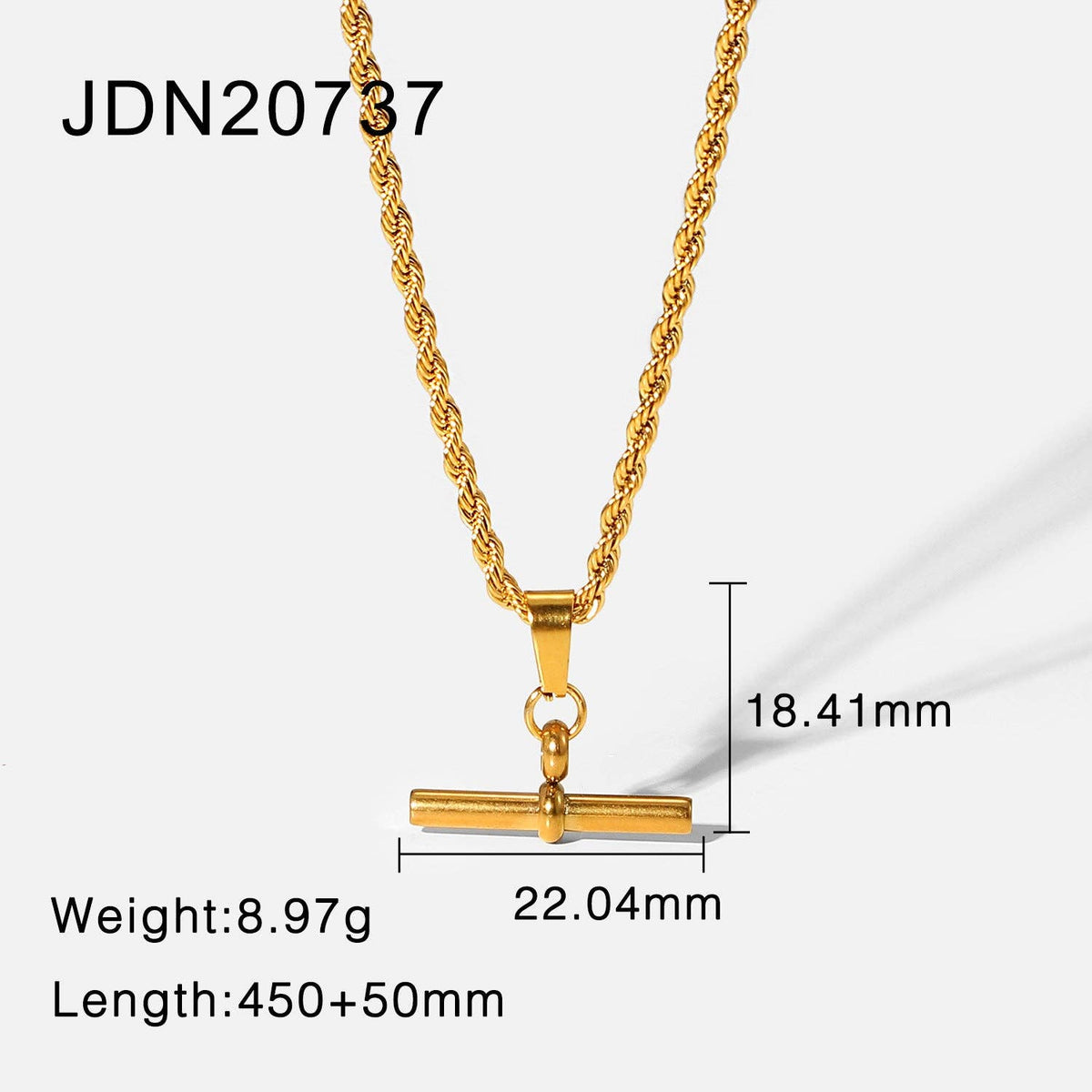 Punk T-Bar Pendant Necklace DPJN42: 2