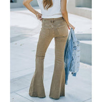 High Waisted Drag Flare Denim Trousers