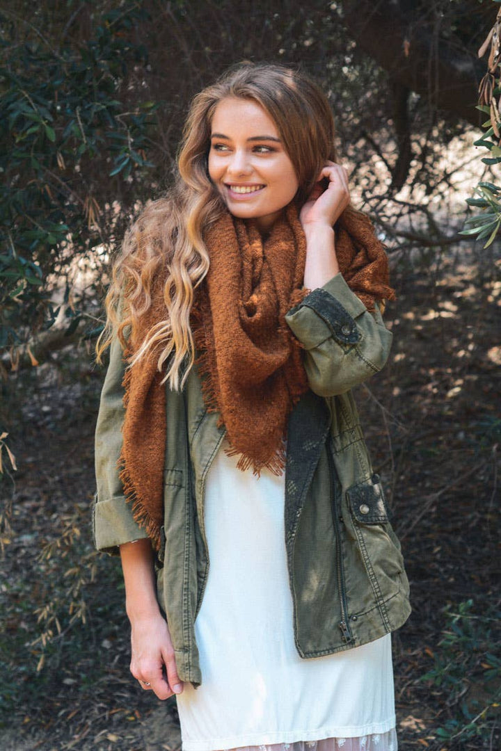 Cozy Mohair Square Scarf Blanket Wrap