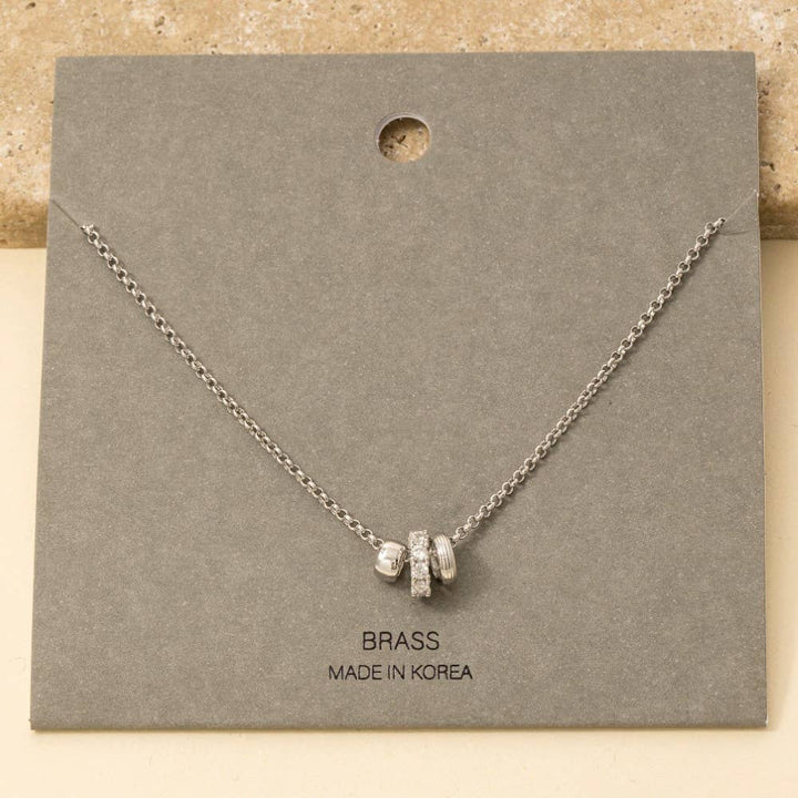 Mixed Ring Charms Dainty Chain Necklace