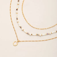 Pearl Shell Layered Simple Necklaces DPJN1904: Shell
