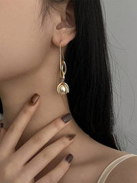 Geometric Drop Earrings: GOLD / One_size