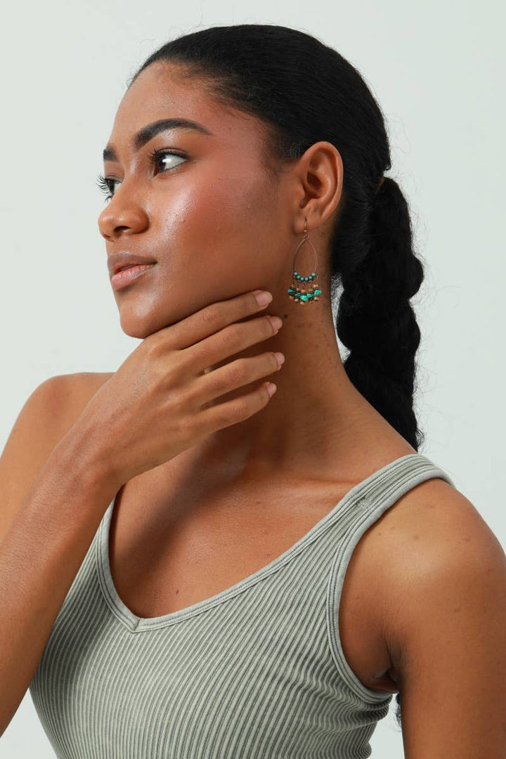 Turquoise Tassel Earrings