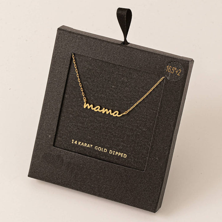 Dipped Dainty Mama Pendant Necklace