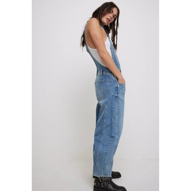 Free People Good Luck Barrel Overalls