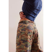 Free People Moxie Printed Low Slung Barrel Jeans