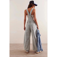 Free People Good Luck Striped Overalls