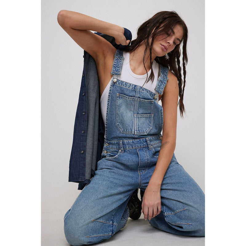 Free People Good Luck Barrel Overalls