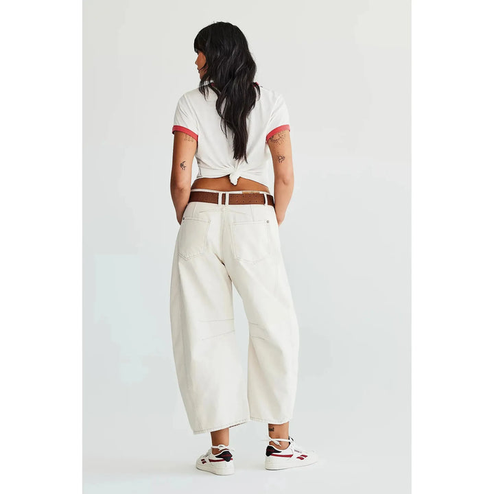 Free People Good Luck Barrel Jean Milk