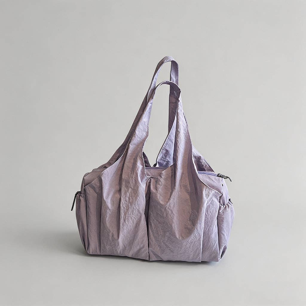 Nylon Slouchy Tote Bag: Black / One Size