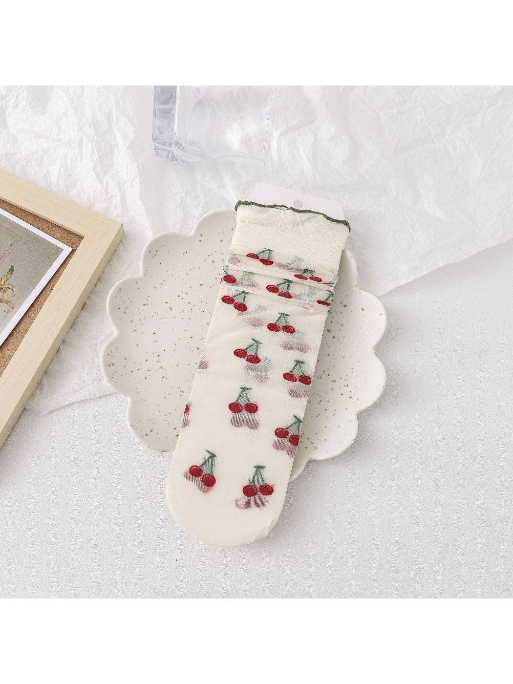 Sheer Fruit Crew Socks