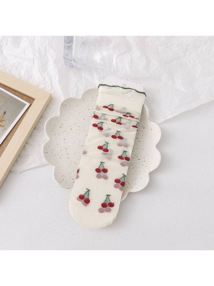 Sheer Fruit Crew Socks