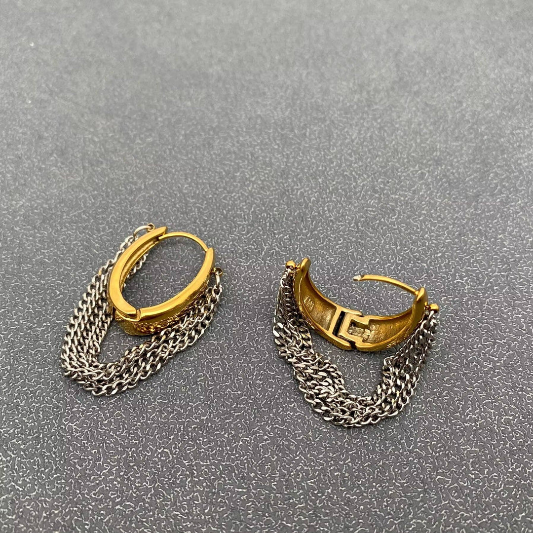 Multi-layer Fringe Huggie Earrings