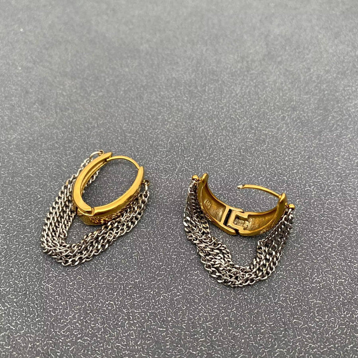 Multi-layer Fringe Huggie Earrings