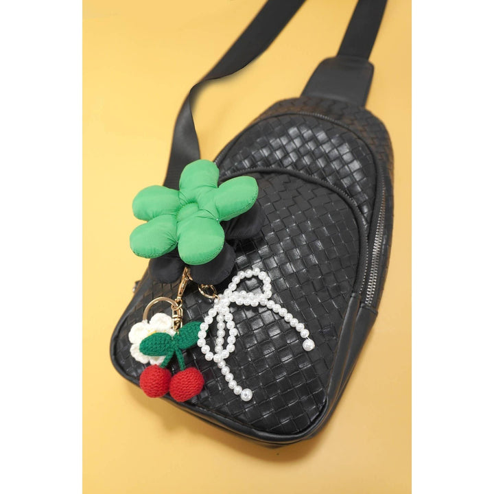 Puffy Daisy Bag Charm Keychain