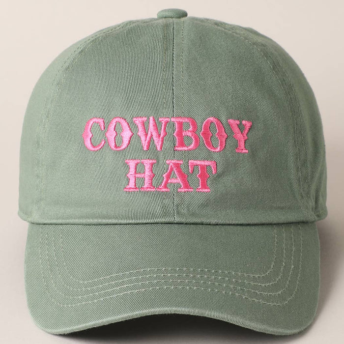 Cowboy Hat Text Embroidered Baseball Cap