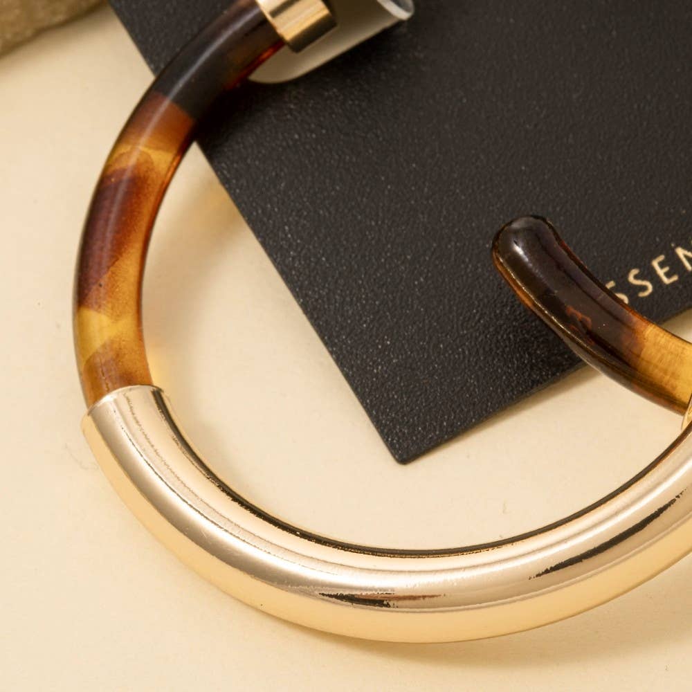 Gold Dipped Tortoise Shell Hoop Earrings