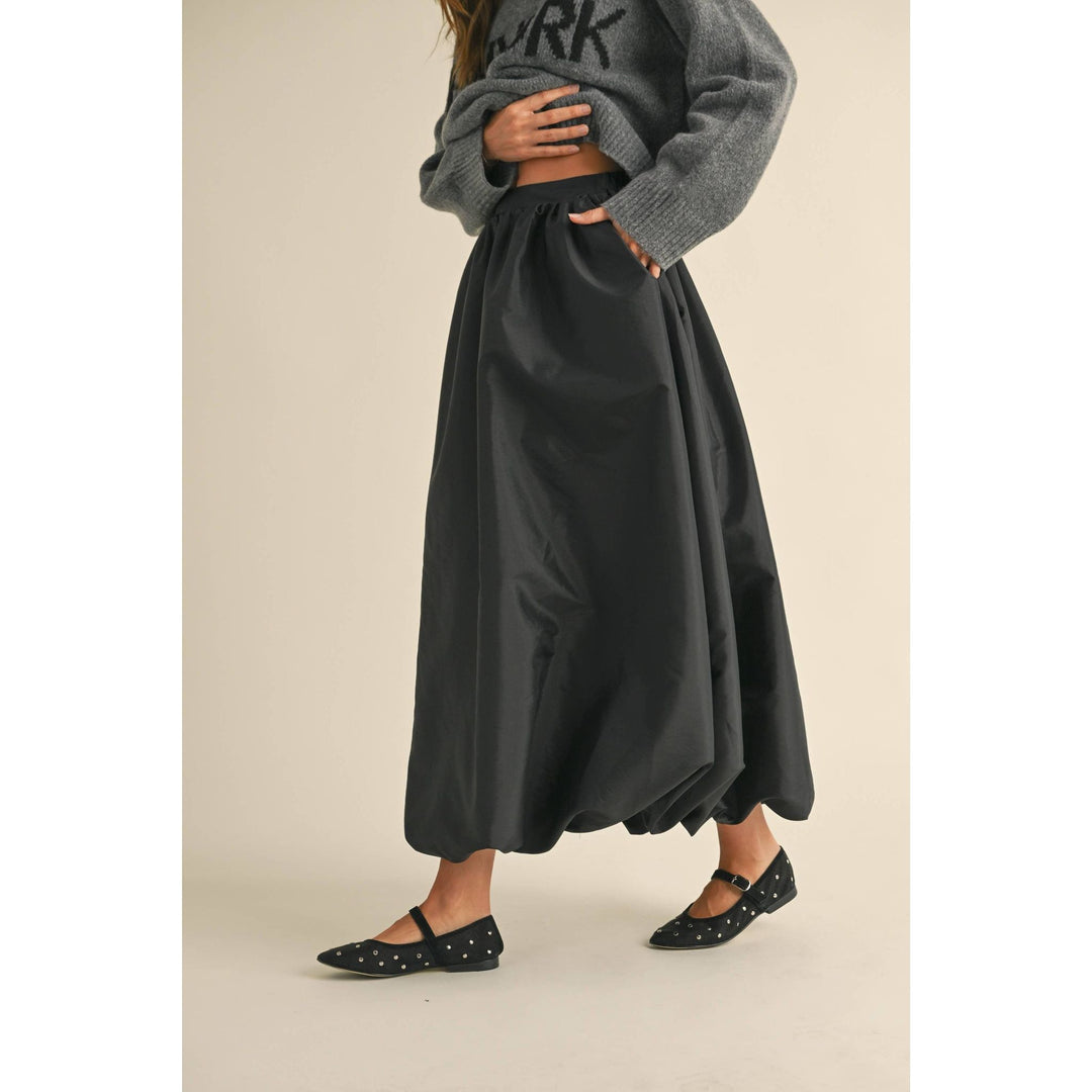 Metallic Ballon Long Skirt