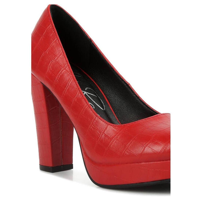 Croc Block Heel Pumps