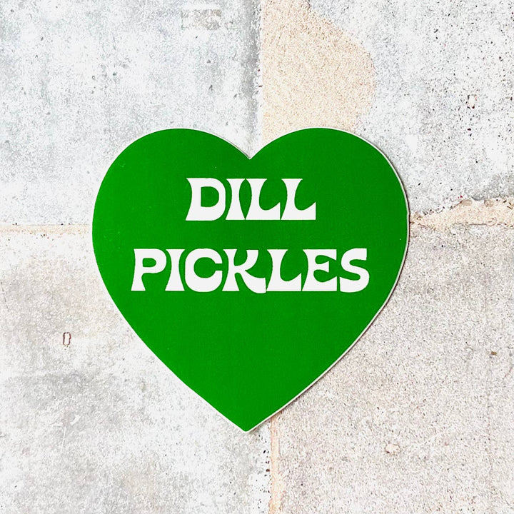 Dill Pickles Heart Sticker green restaurant deli gifts