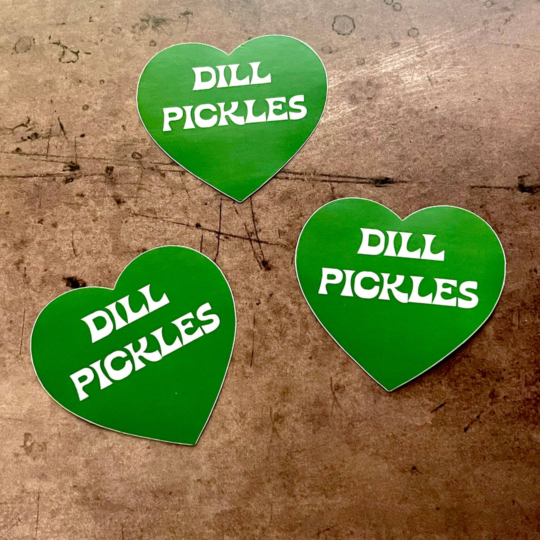 Dill Pickles Heart Sticker green restaurant deli gifts