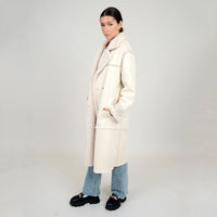 Lola's Room Double Breasted Cream Sherpa Coat
