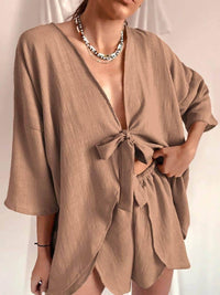 String Tie Shirt And Short Seys DPS1911: Black / S