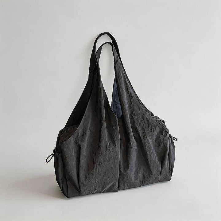 Nylon Slouchy Tote Bag: Brown / One Size