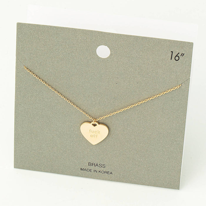 F*ck Off Heart Pendant Necklace