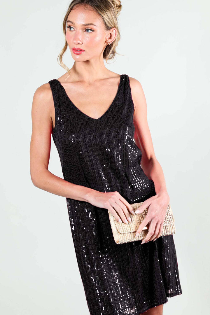 Sleeveless Sequin Cocktail Dress
