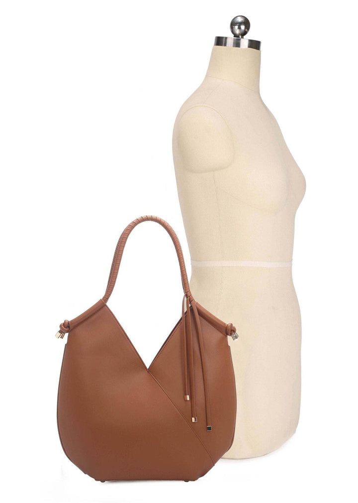 AS60156 Madison 2 in 1 Tote Bag and Wrislet Set: Brown