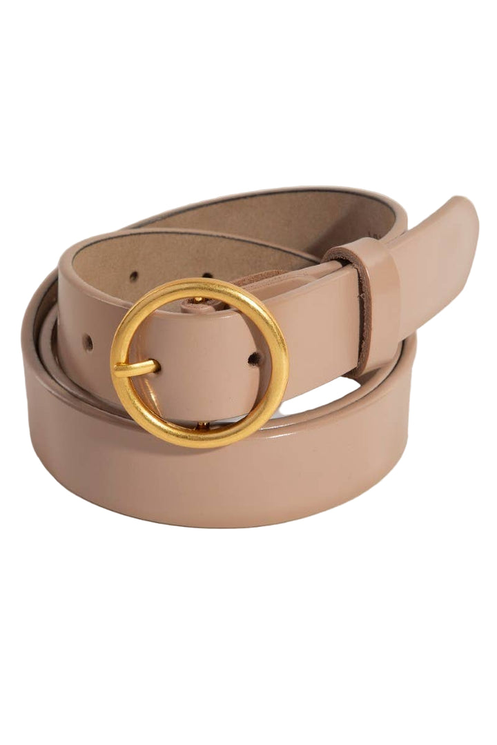 Round Ring Buckle Leather Belt
