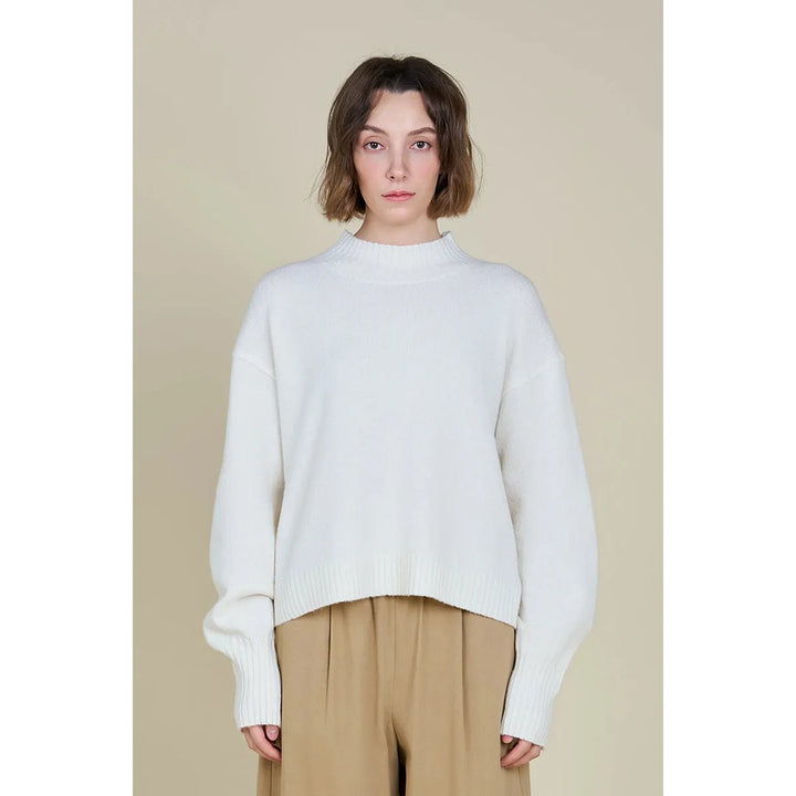 Mock Neck Ribbed Knit Sweater